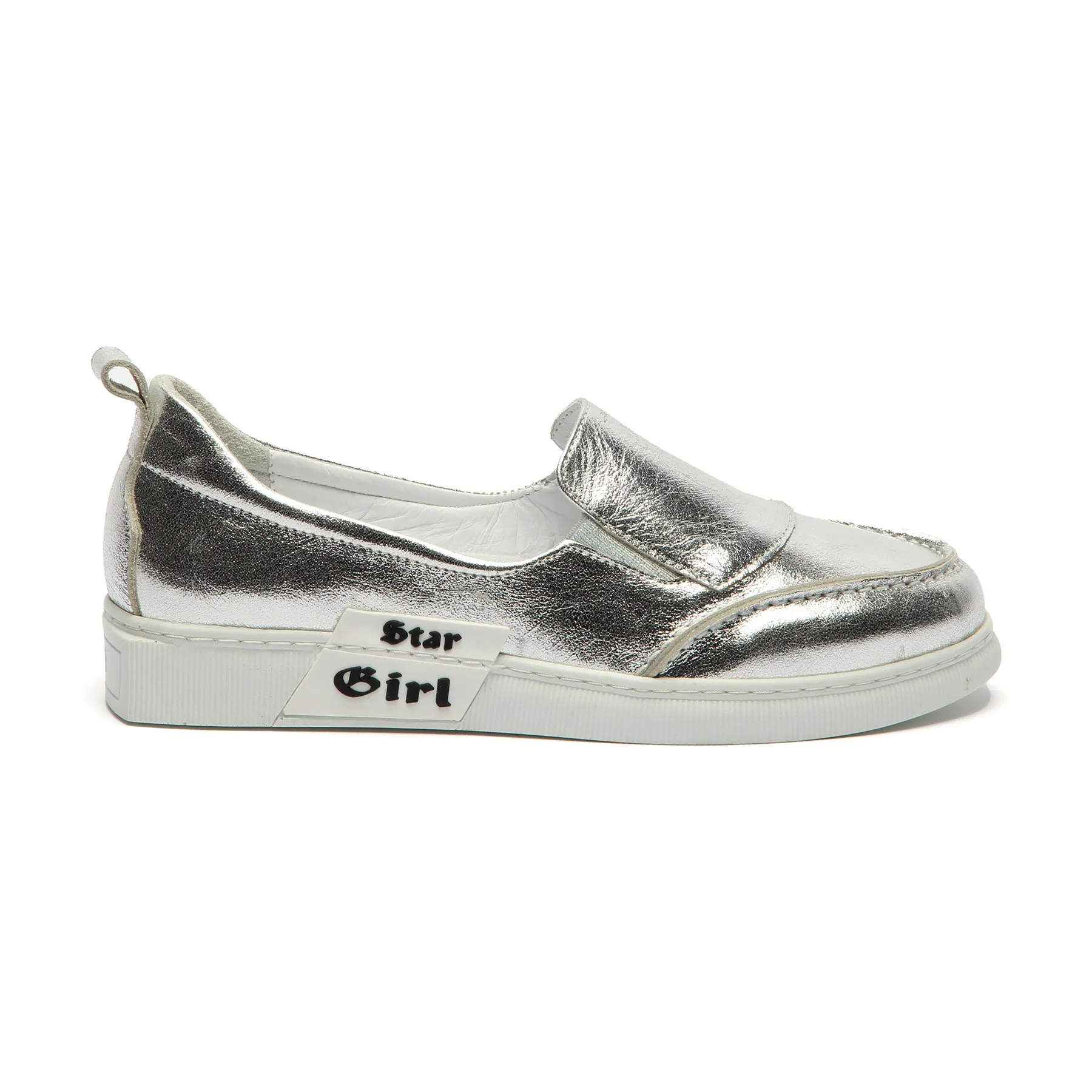 Ezüst star girl slip-on félcipő jobbról